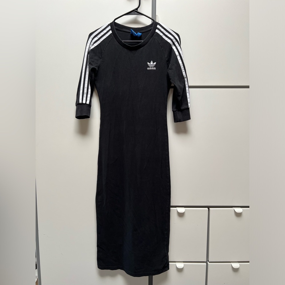 Black Adidas Long Fitted Dress